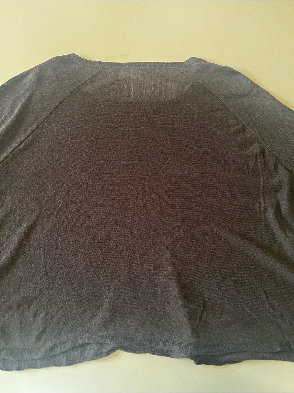 Eileen Fisher Charcoal Gray Organic Linen Hi Low Hem Long Sleeve Top Sz M - Picture 9 of 10